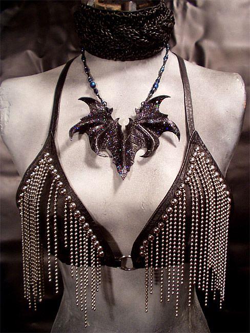 Art: Chain Fringe Halter by Artist Barbara Doherty (MidnightZodiac Leather)
