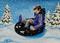 Art: Snow Boy (SOLD) by Artist Monique Morin Matson