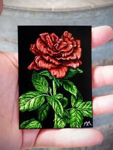 Papa's Rose (SOLD) - by Monique Morin Matson from 2 - ACEOs (Sold)