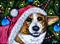 Art: Christmas Corgi  (SOLD) by Artist Monique Morin Matson