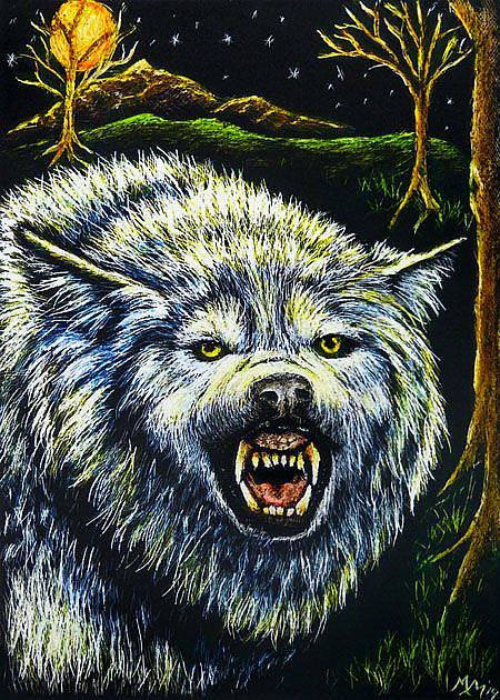 Art: Wolf  (SOLD) by Artist Monique Morin Matson