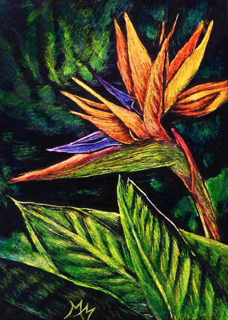 Art: Bird of Paradise  (SOLD) by Artist Monique Morin Matson