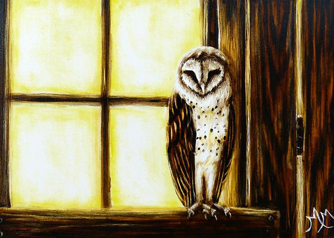 Art: Barn Owl  (SOLD) by Artist Monique Morin Matson