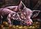 Art: Mommy & Piggy  (SOLD) by Artist Monique Morin Matson