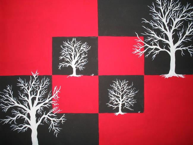 Art: Trees in a Black Forest -SOLD by Artist Patrick E Zatloukal