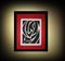 Art: Abstract in Black and White with Red-sold by Artist Patrick E Zatloukal