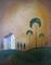 Art: Tuscan Folk Art Villa with Trees and Poppies-sold by Artist Charlene Murray Zatloukal