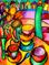 Art: Street Cafe in the Morning by Artist Chris Jeanguenat