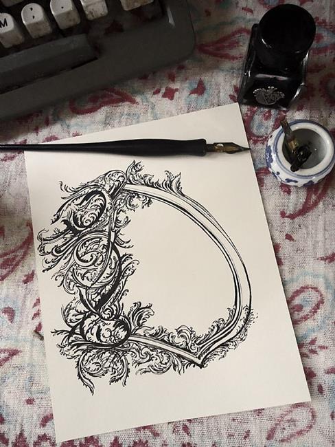 Art: Hand Lettered D: D is for Dreaming by Artist Chris Jeanguenat