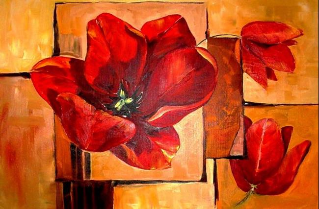 Art: Tulip Abstract by Artist Diane Millsap