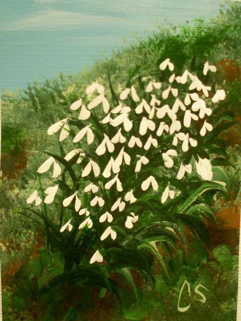 Art: MANY SNOW DROPS by Artist christi lynn schwartzkopf