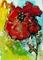 Art: RED WILDFLOWER by Artist Dottie Cooper Katz