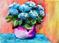 Art: HYDRANGEA BOUQUET - miniature - SOLD by Artist Dottie Cooper Katz