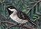 Art: Chickadee in Greens by Artist Melinda Dalke