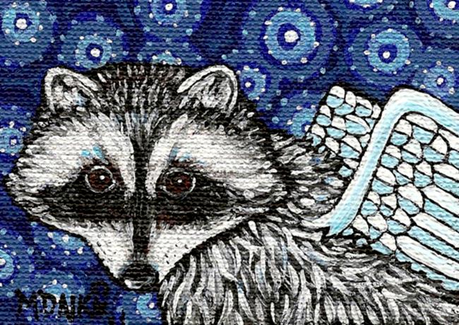 Art: Angel Raccoon by Artist Melinda Dalke