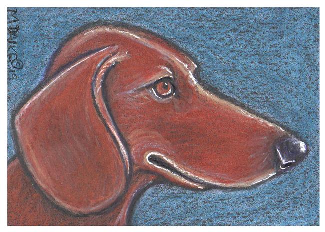 Art: Aceo Dog Profile 2 by Artist Melinda Dalke