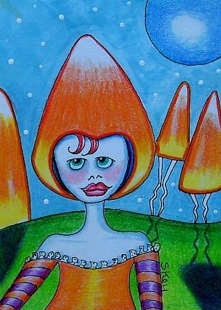 Art: Candy Corn Land by Artist Sherry Key
