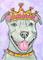 Art: King of Hearts Pit Bull Terrier by Artist Melinda Dalke