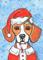 Art: Santa Beagle Dog by Artist Melinda Dalke