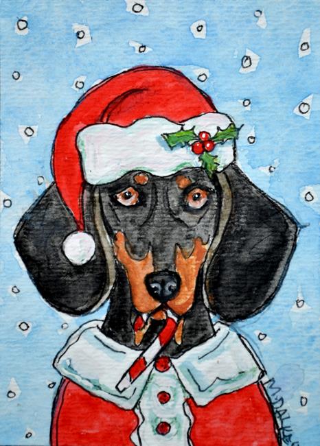 Art: Dachshund Claus by Artist Melinda Dalke
