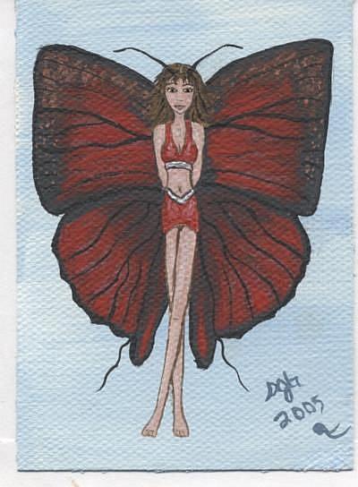 Art: Butterfly Fairy #6 red flash by Artist Sandi Gayle Stefkovich