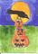 Art: Crow on Pumpkin Tower by Artist Nancy Denommee   