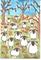 Art: sheep on a bright fall day by Artist Nancy Denommee   