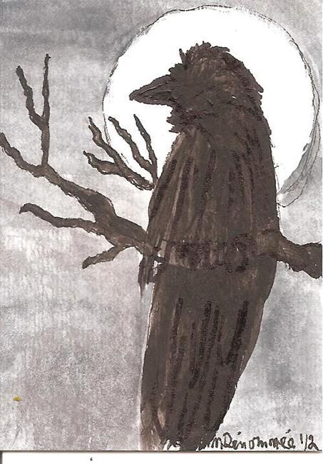 Art: Raven in the Moonlight by Artist Nancy Denommee   