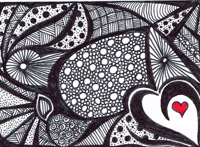 Black and White Abstract ACEO - by Susan Forbrigger from ACEO