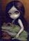 Art: Little Frog Girl ACEO by Artist Jasmine Ann Becket-Griffith