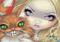 Art: Faces of Faery 29 ACEO featuring Alice in Wonderland & The Cheshire Cat by Artist Jasmine Ann Becket-Griffith