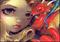 Art: Mermaid with a Scarlet Dragon ACEO by Artist Jasmine Ann Becket-Griffith