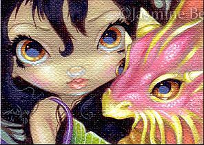 Art: Portholes to Fantasy 1 ACEO by Artist Jasmine Ann Becket-Griffith