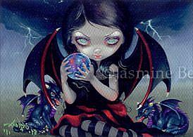 Art: Dark Dragonling ACEO by Artist Jasmine Ann Becket-Griffith