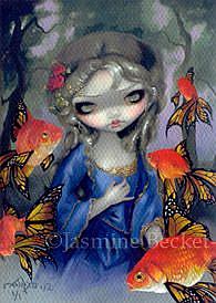 Art: Poissons Volants: Les Poissons Rouges ACEO by Artist Jasmine Ann Becket-Griffith