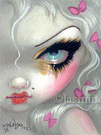 Art: Little Pink Bows ACEO by Artist Jasmine Ann Becket-Griffith