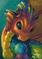 Art: Miniature Rainbow Dragon ACEO by Artist Jasmine Ann Becket-Griffith
