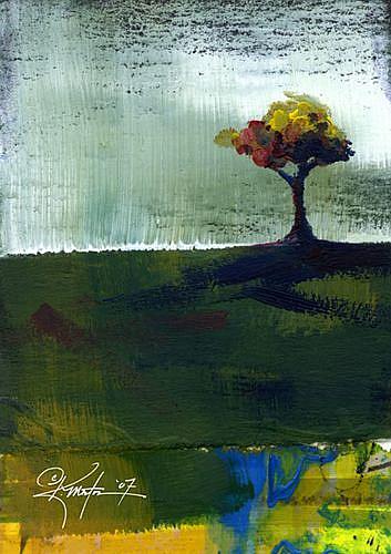 Art: Tree #2 ACEO by Artist Kathy Morton Stanion