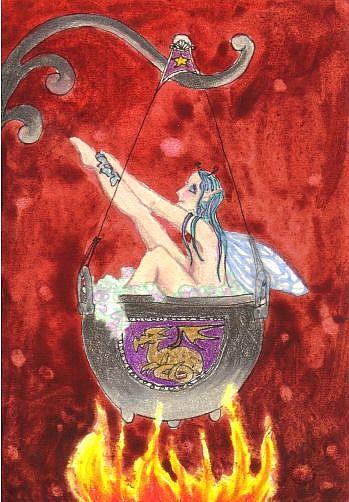 Art: Hot Bath by Artist Emily J White
