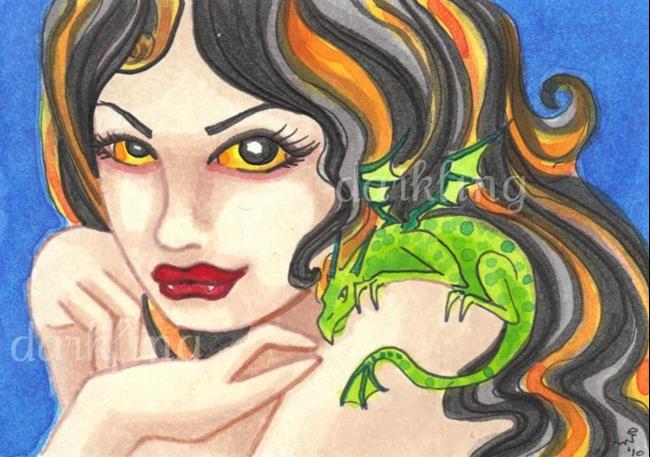 Art: Vampire + Dragon by Artist Emily J White