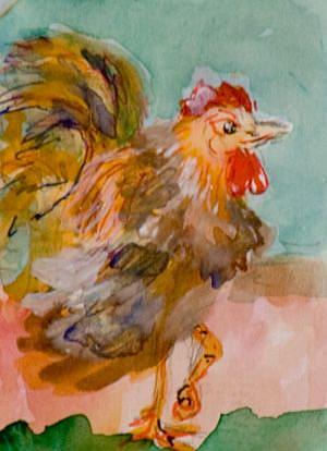 Art: Rooster-sold by Artist Delilah Smith