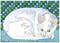 Art: LITTLE KITTY AND THE BLUE AND GREEN QUILT by Artist Theodora Demetriades 