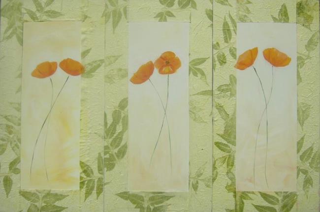 Art: Poppy triptych by Artist Eridanus Sellen