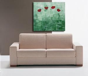 Detail Image for art Green background poppies