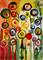 Art: Abstract Hollyhocks by Artist Delilah Smith