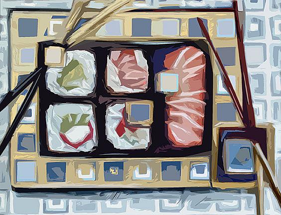 Art: sushi 2 by Artist Alma Lee