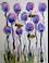 Art: Purple Flowers and Bees-sold by Artist Delilah Smith