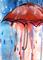 Art: Red Umbrella by Artist Delilah Smith