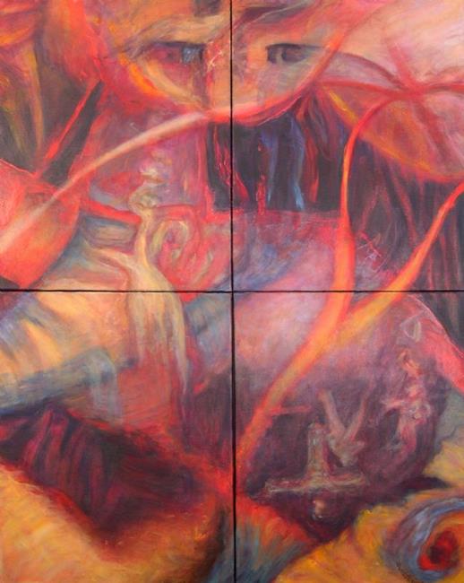 Art: Aunt Edna Goes to the Carnival (sold) by Artist Virginia Ann Zuelsdorf