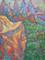 Art: Red Mountains with Blue Trees (sold) by Artist Virginia Ann Zuelsdorf